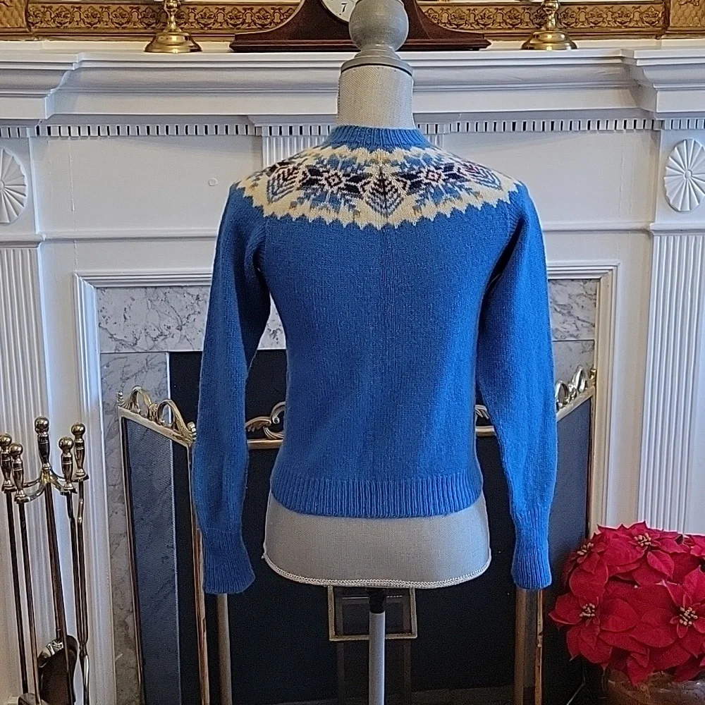 Vintage Shetland Fair Isle Cardigan Sweater - Picture 6 of 7